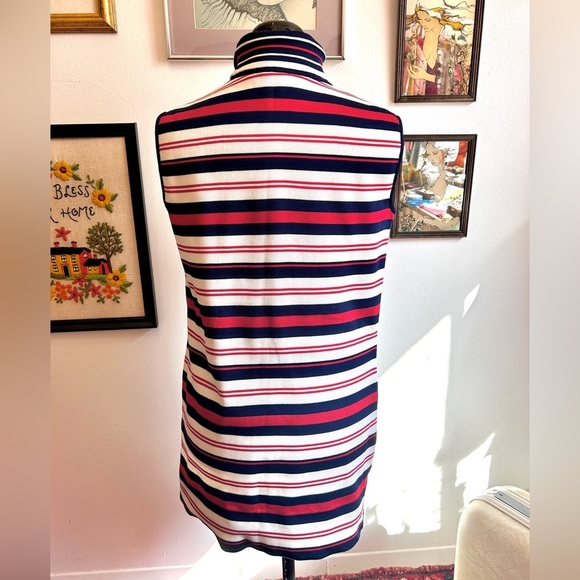 1960s Vintage Space Age Mod Micro Mini Tunic Dress – Red, White & Navy Stripe - Picture 7 of 8